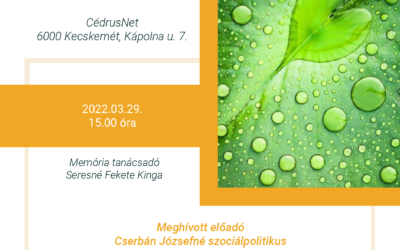 MEGHÍVÓ!  Ginko Klub – Cédrusnet csoport